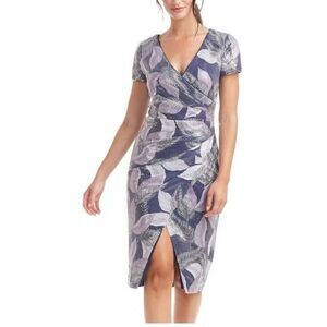 Collections leaves Nylah sequin blue faux NEW size 4